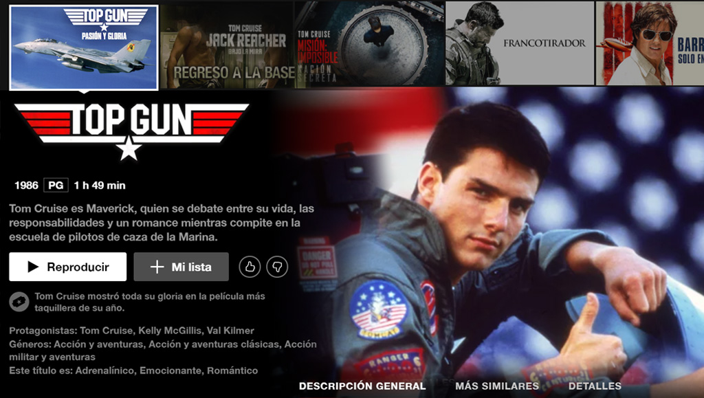"Top Gun pasión y gloria" ya disponible en Netflix 😍😍