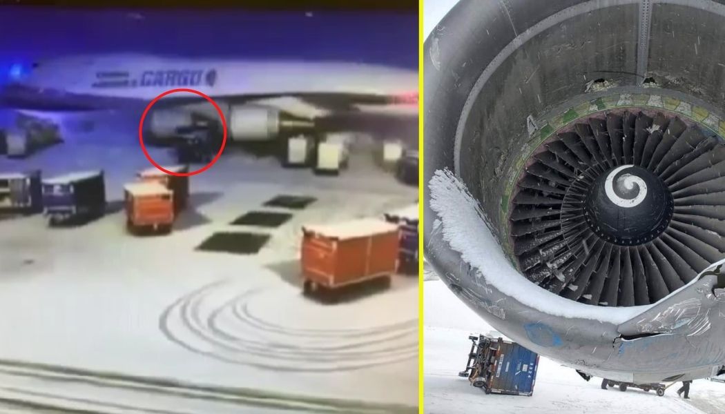 Video | Boeing 747 de China Cargo contra carros de equipaje